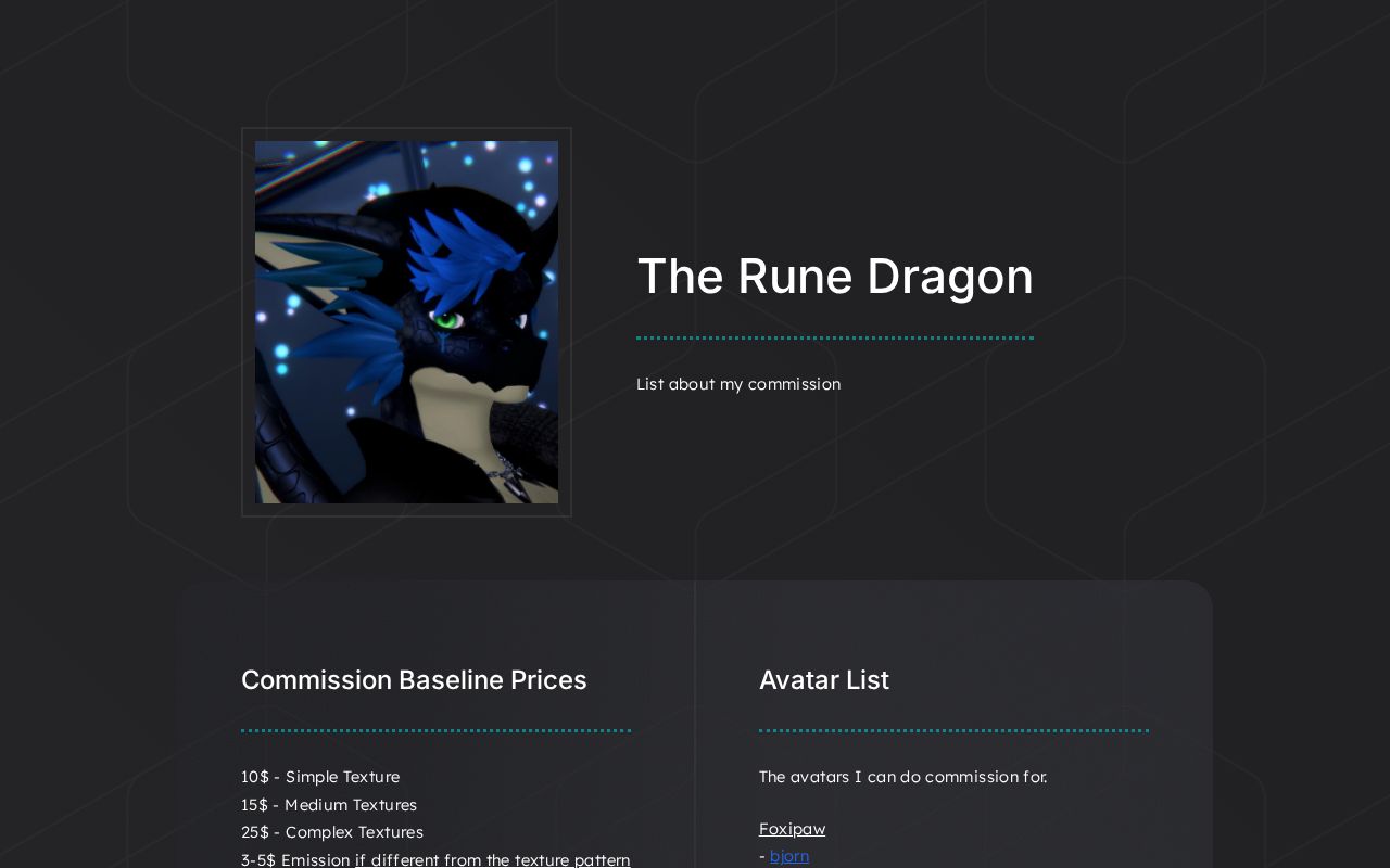 The Rune Dragon Commission Info